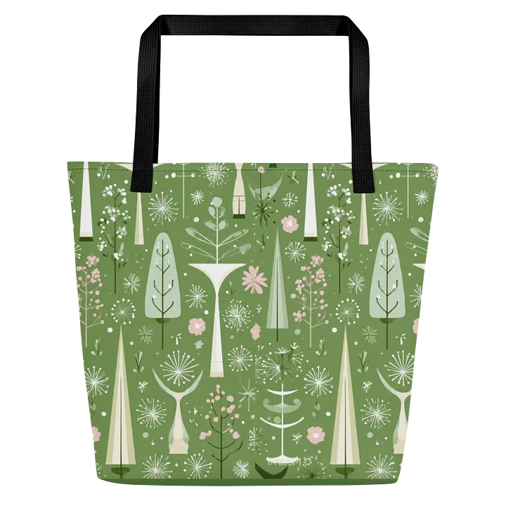 Green Botanical Burst Tote Bag product image (1)
