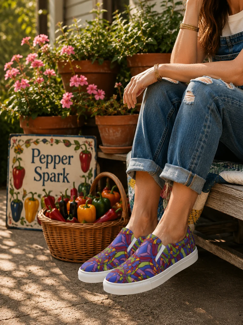 Pepper Spark – Women's Slip-On Canvas Shoes product image (1)