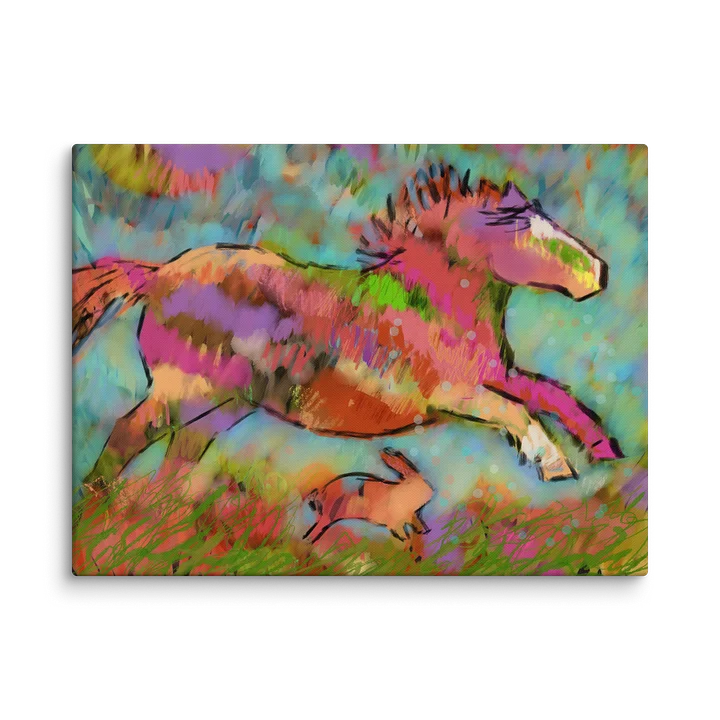 Horse Bunny Race Art Canvas product image (2)