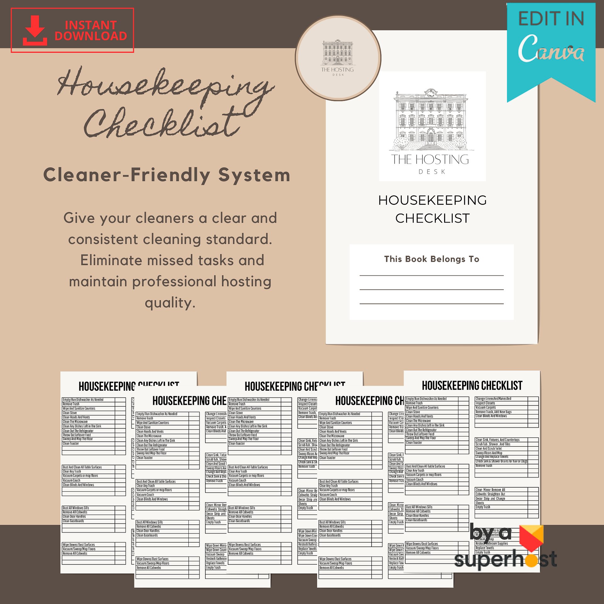 Airbnb Cleaning & Inventory Checklist Bundle product image (4)