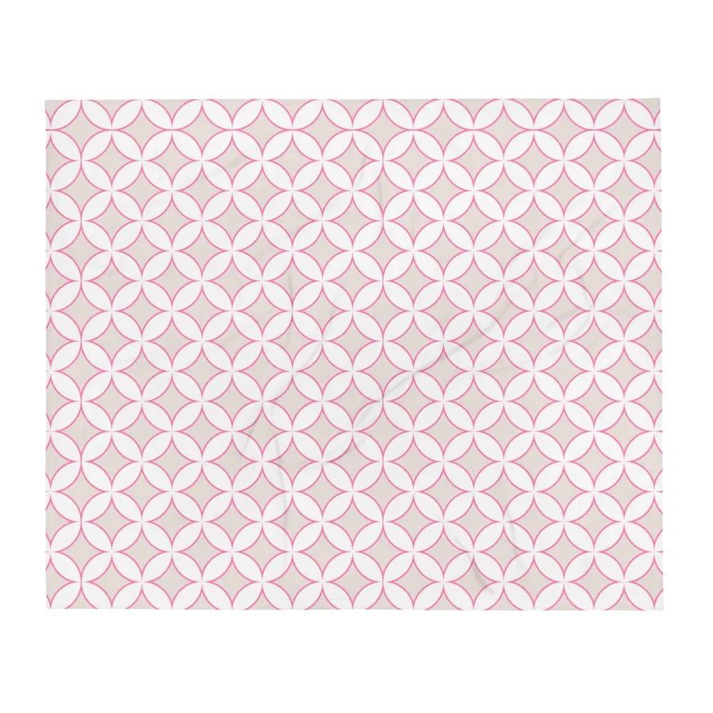 HAMPTONS CHIC - FRESH PINK BEIGE CIRCLES PLUSH BLANKET product image (1)
