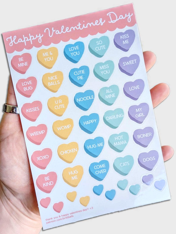 "Heart Candies" Sticker Sheet product image (1)