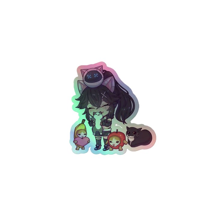 Neko and the Silly Cats Squad Holographic Sticker product image (1)