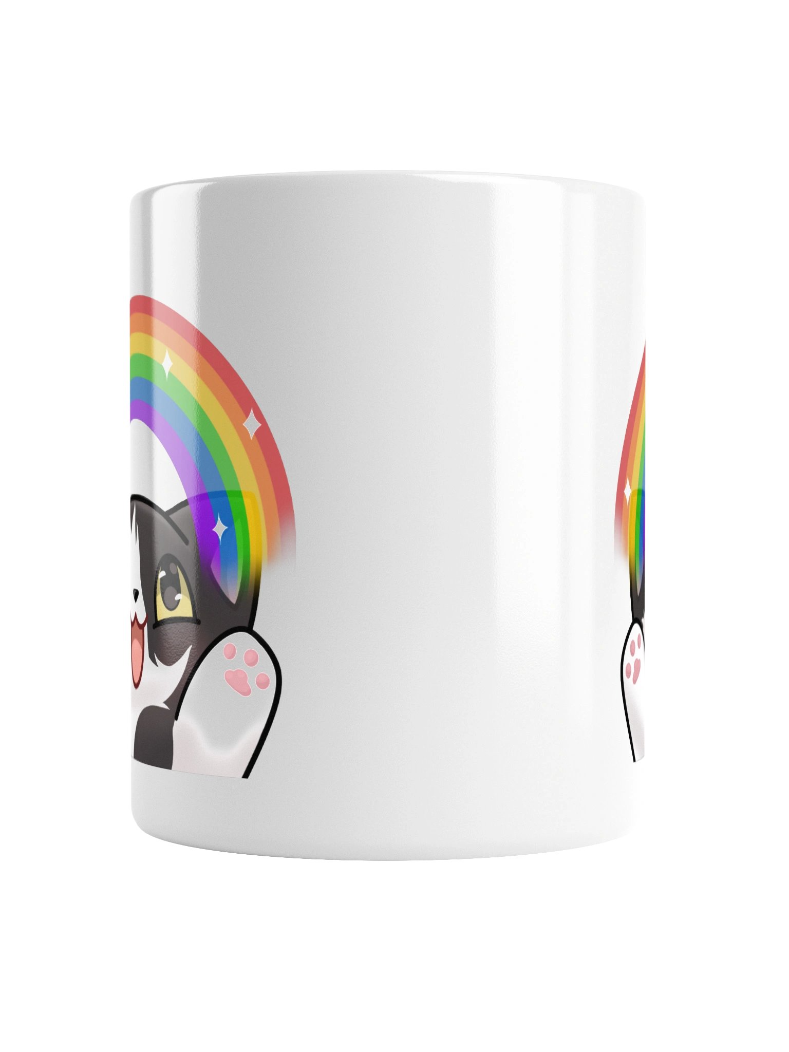 Rainbow Kitten white mug product image (5)