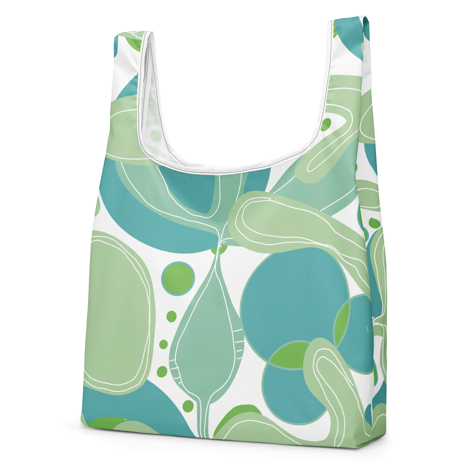 Stofftasche "Sommer auf Santorin" – Grünes Bio-Muster product image (3)
