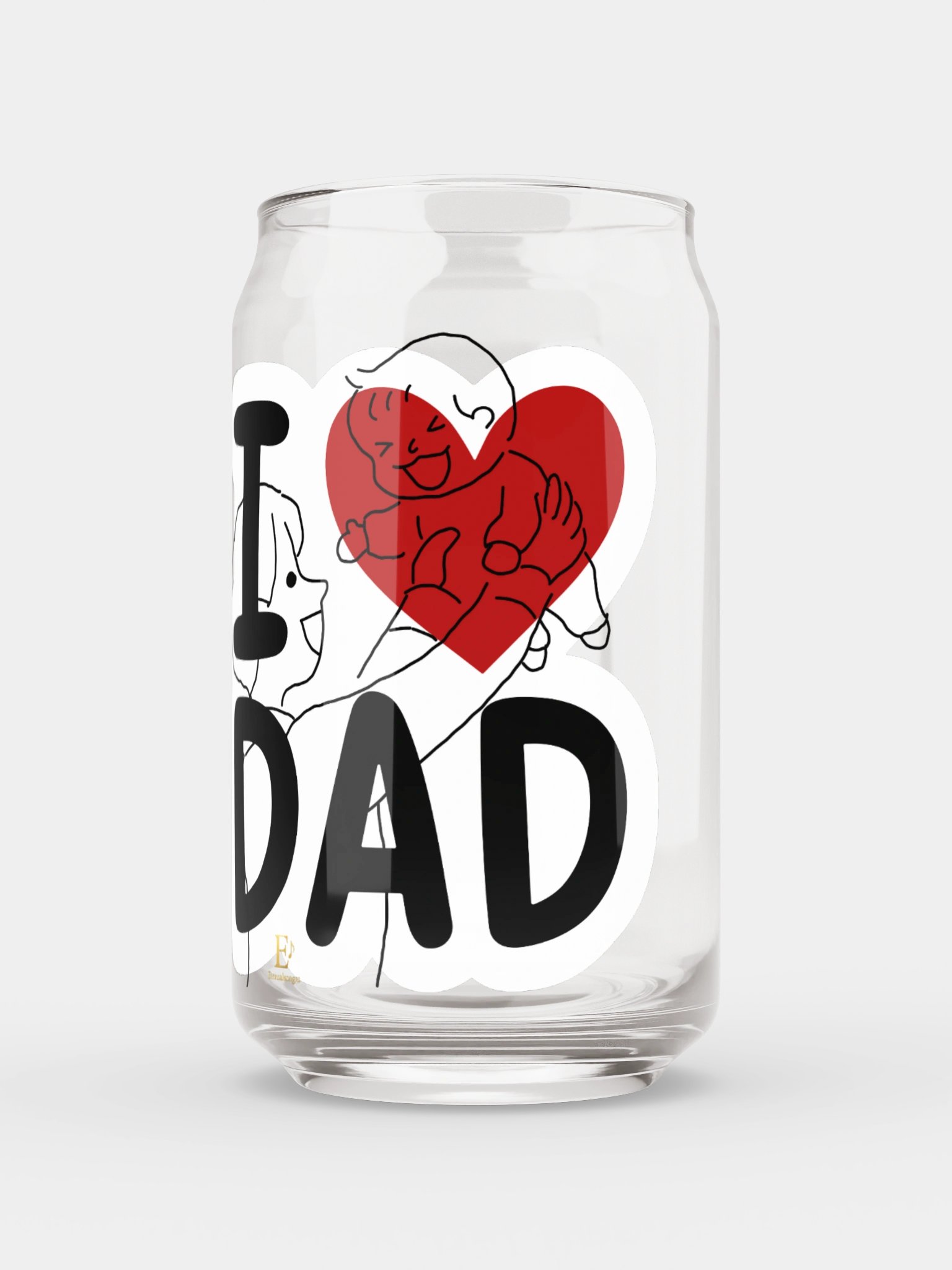 I Heart Dad Can Glass product image (1)
