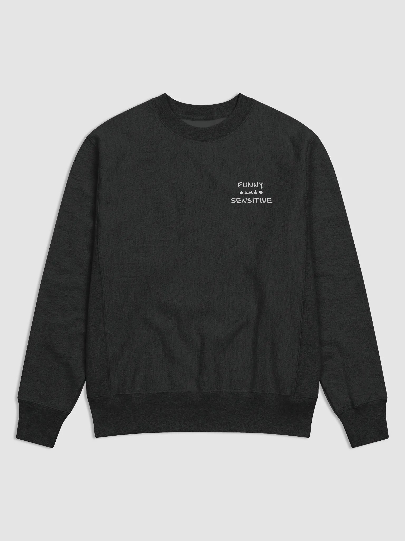 FUNNY *and* SENSITIVE (sm. white design) Champion Cotton Max Sweatshirt product image (1)