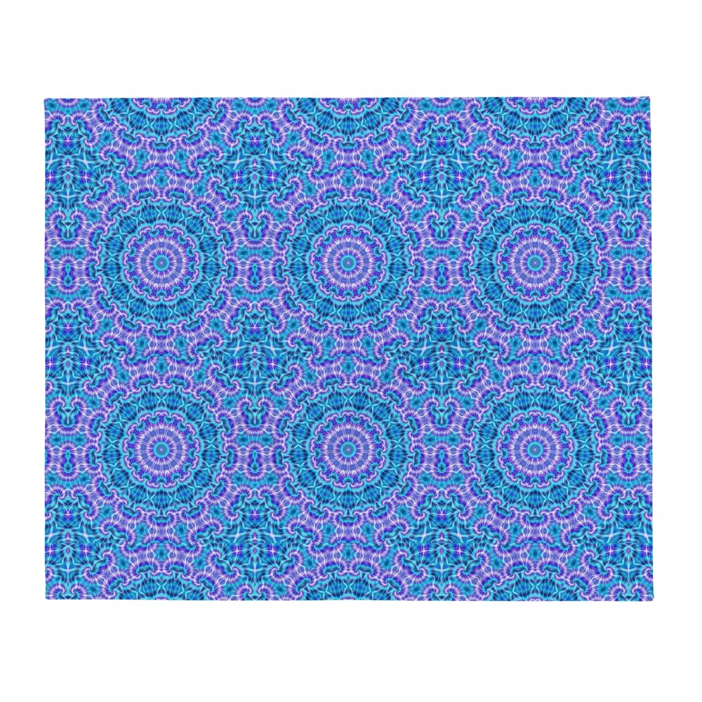 Blue and Purple Tie Die Kaleidoscope Throw Blanket product image (13)