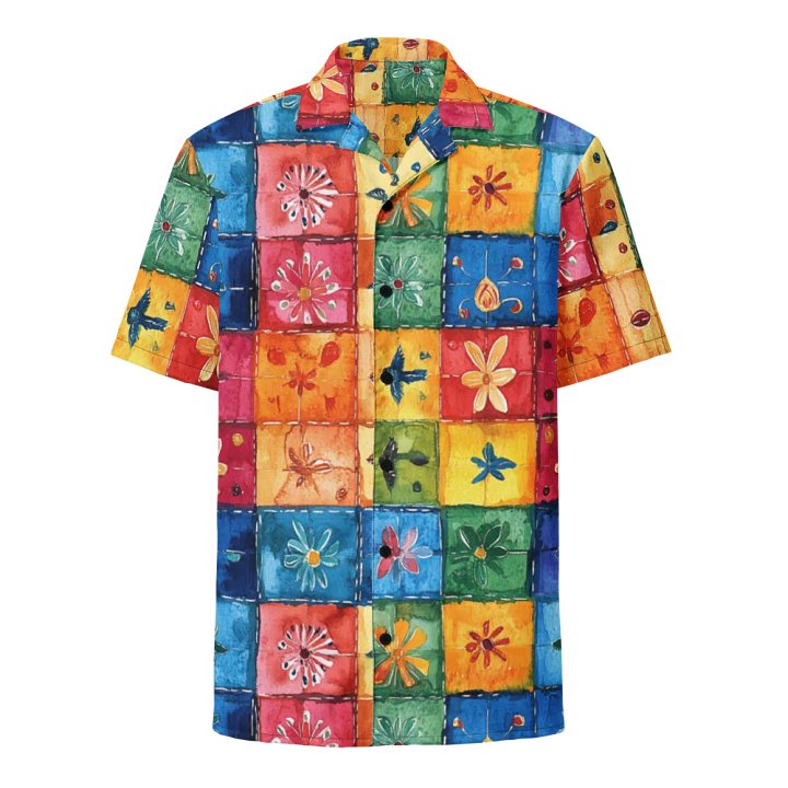 Quilt Floral Pattern: Seamless Papel Picado Patchwork Hawaiian Shirt product image (1)