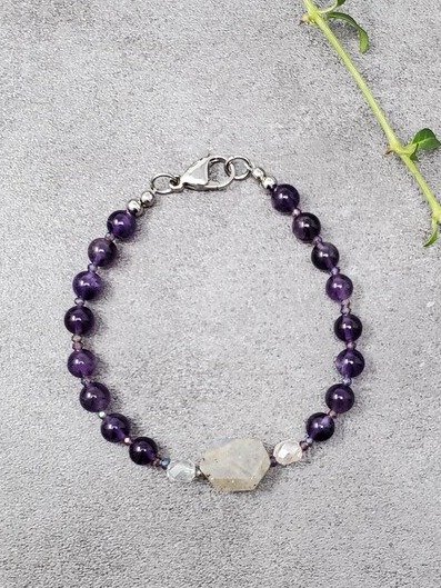 Cosmic Shift Bracelet – Amethyst • Labradorite | Spiritual Transformation / Protection Jewelry product image (2)