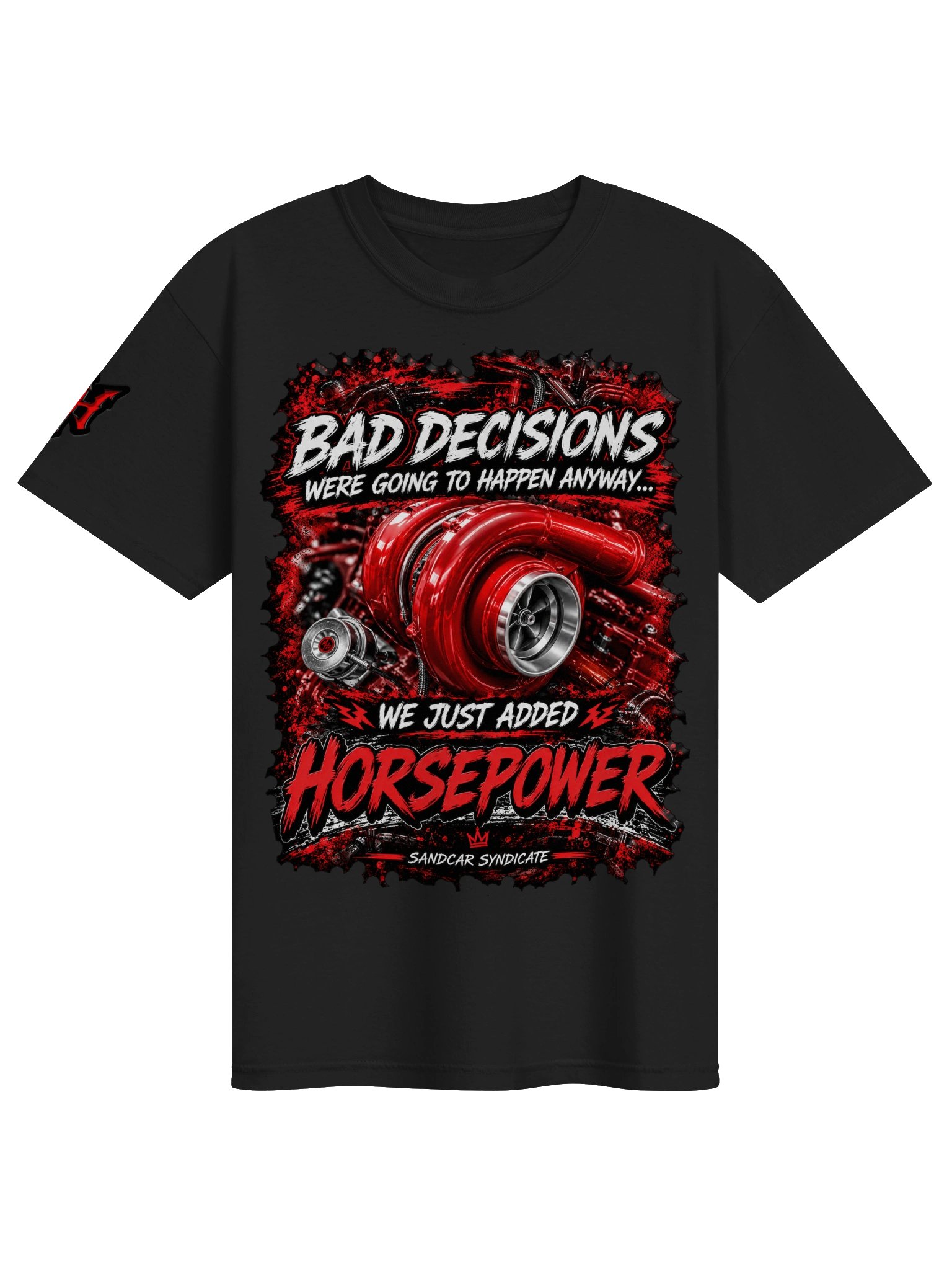 Sandcar Syndicate #3 – Bad Decisions & Horsepower Glamis Tee product image (2)
