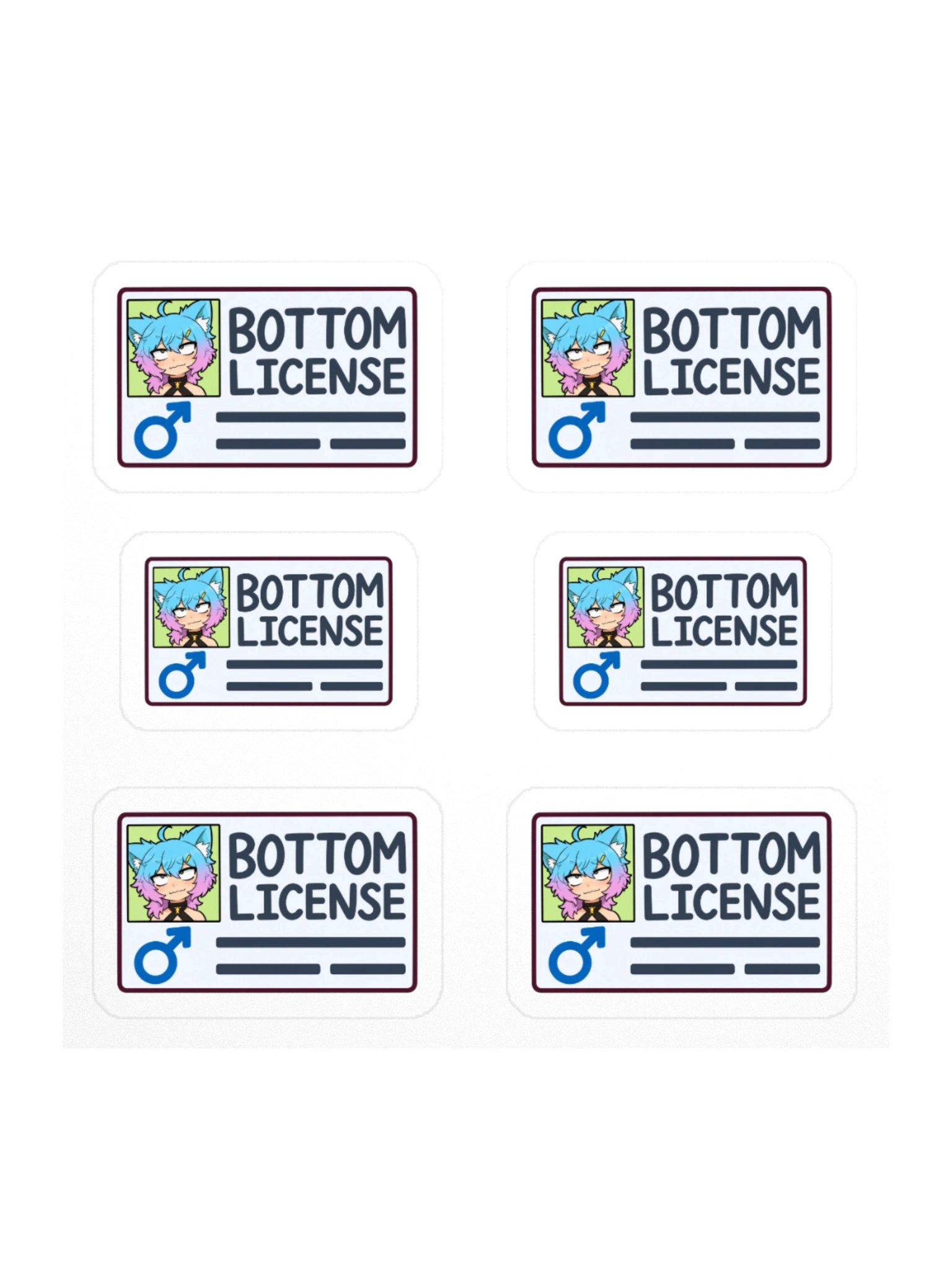 Bottom License Card Stickers product image (1)