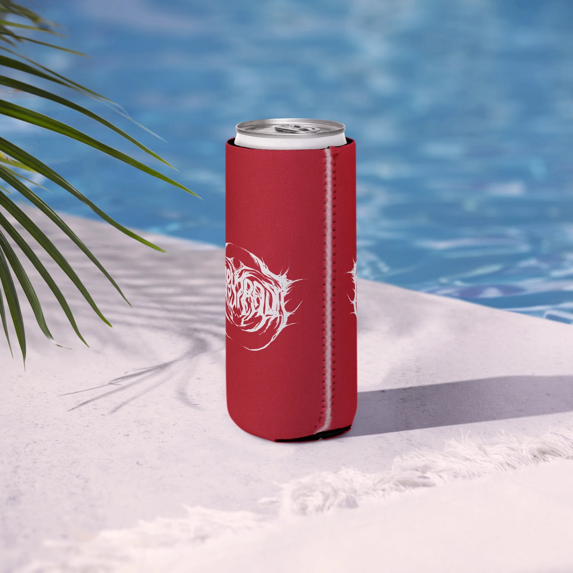 Metal Logo Koozie - White Print on Red product image (6)