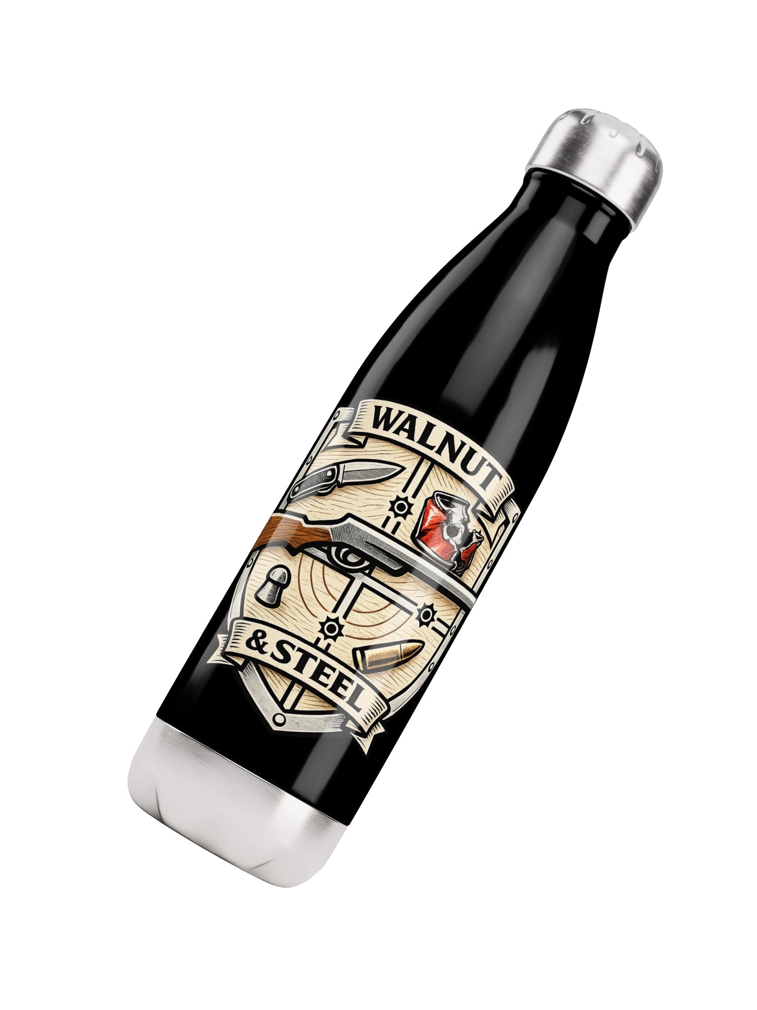 Stainless steel water bottle crest logo product image (8)