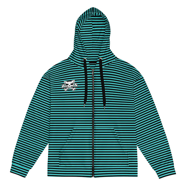 Blaque and Turquoise Stripped Hoodie product image (1)
