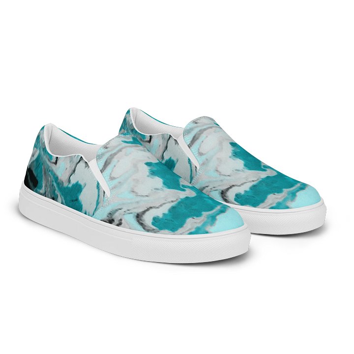 Fluid Turquoise Art Canvas Shoes product image (2)
