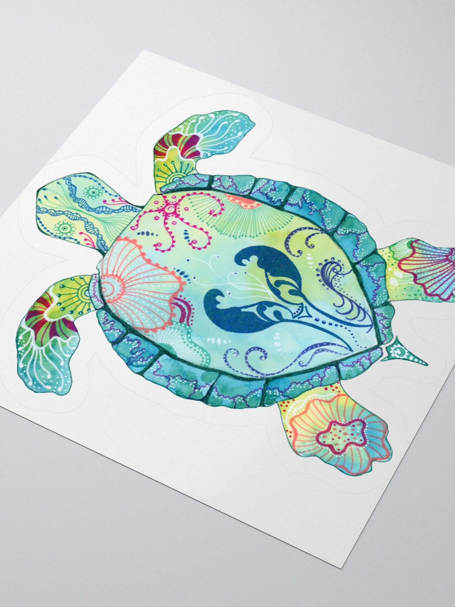 Sea Turtle Doodle Kiss Cut Stickers product image (3)