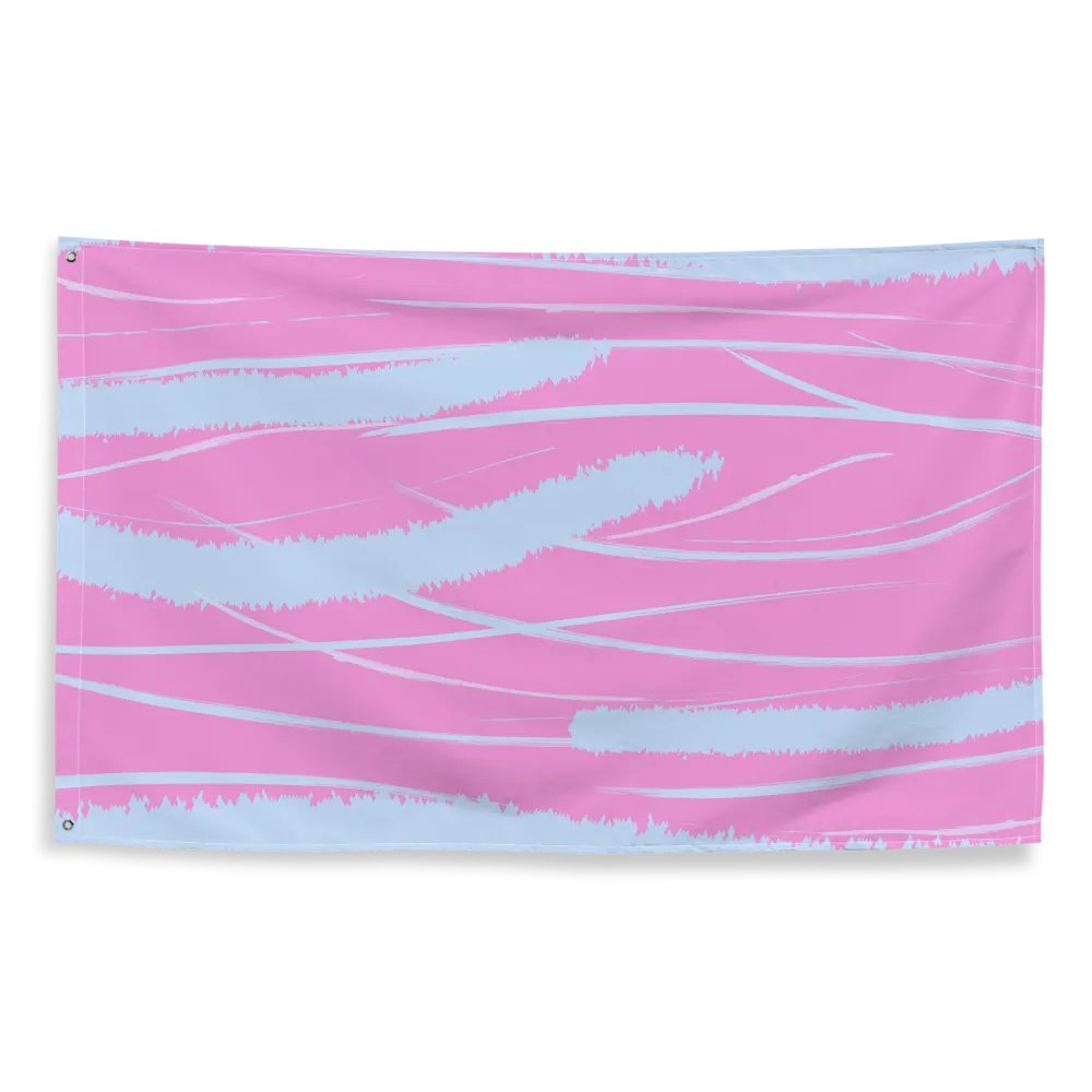 Whimsical Blue & Pink All-Over Flag product image (2)