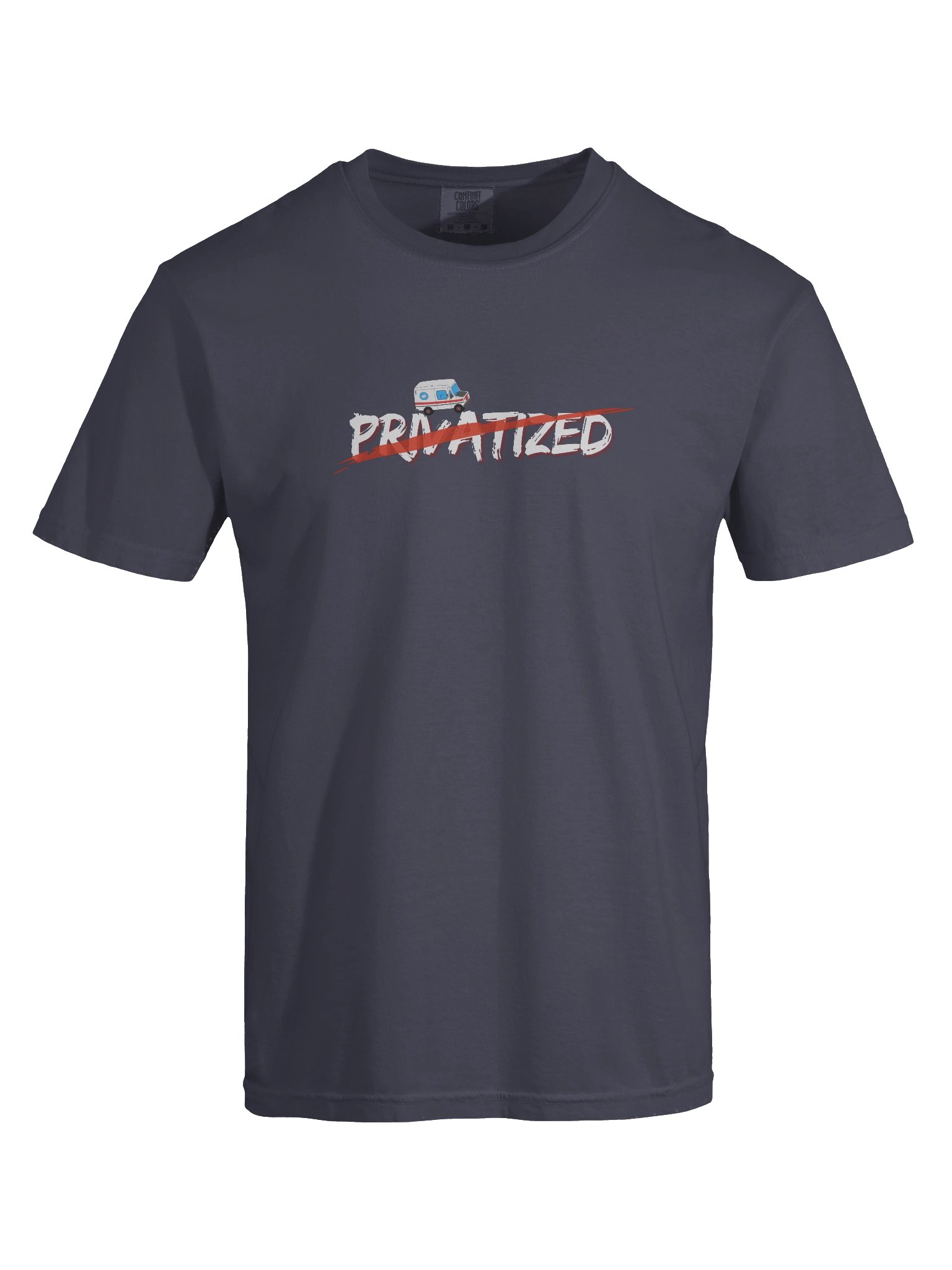 "Privatized" Delivery Graphic Tee (Navy) product image (7)
