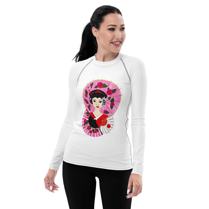 Japanese Geisha (art by Dina R.) - Women's Rash Guard product image (1)
