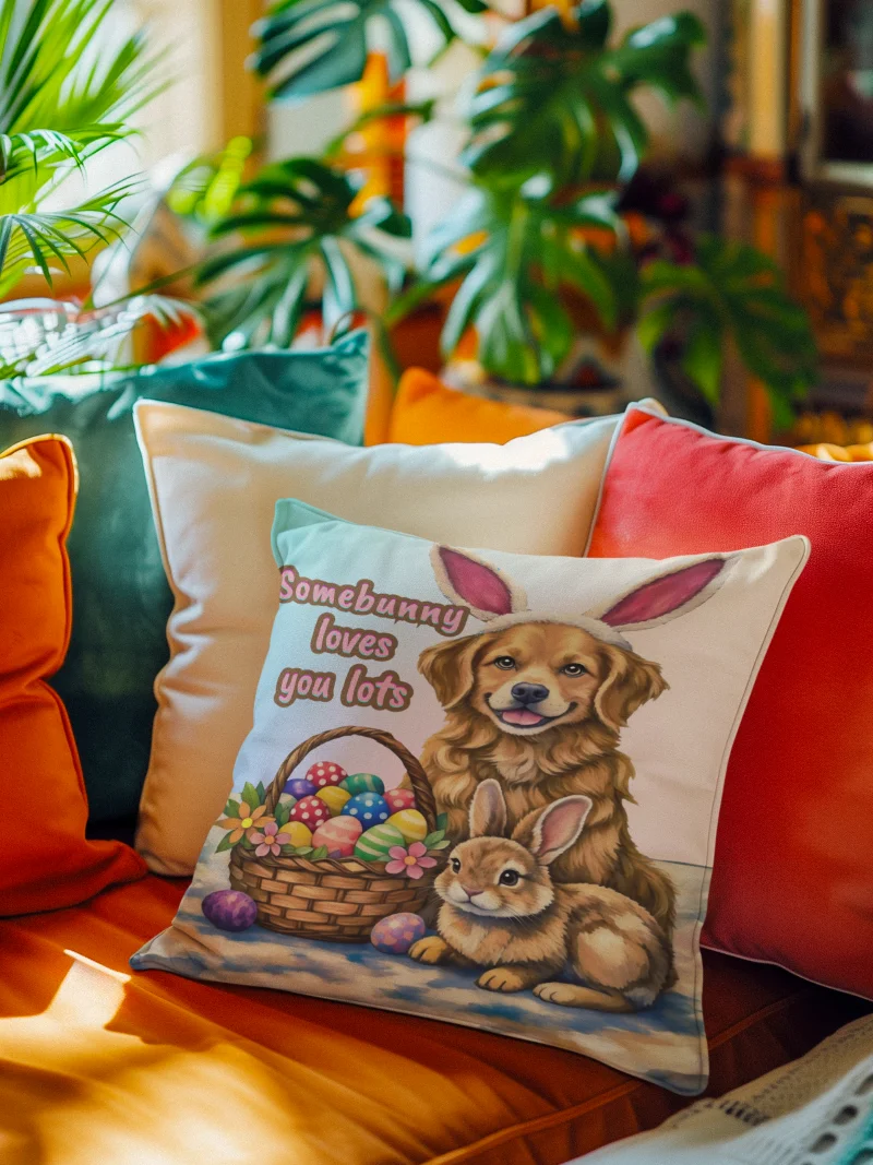 Somebunny Loves You Lots Easter Pillow product image (21)