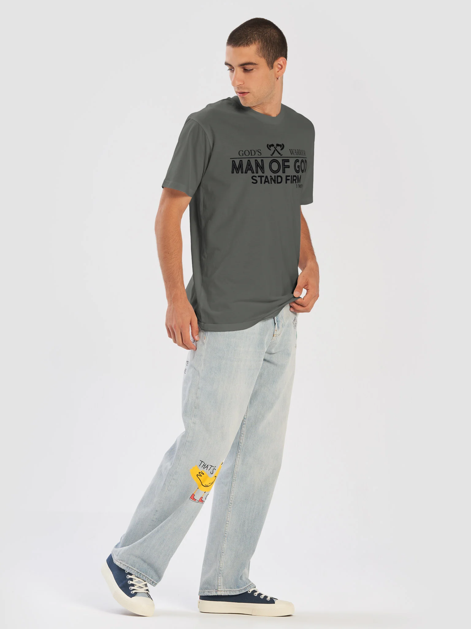 God's Warrior – Man of God | Stand Firm | 1 Timothy 6:11 | Christian Faith T-Shirt product image (22)