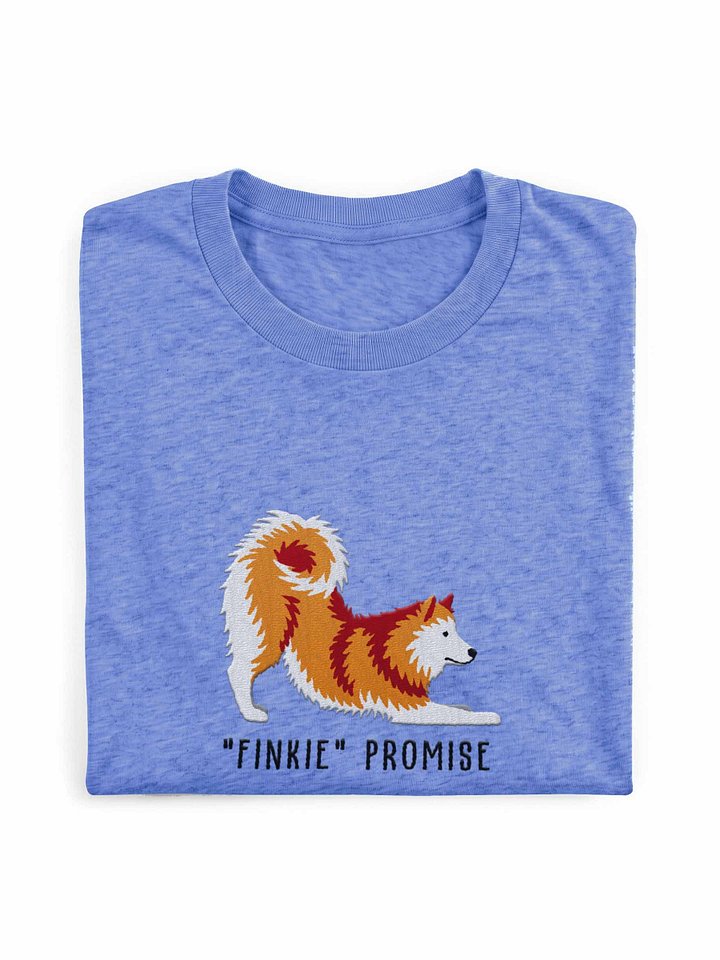 Finkie Promise T-Shirt(Embroidered) of a Finnish Spitz(Gold) product image (1)