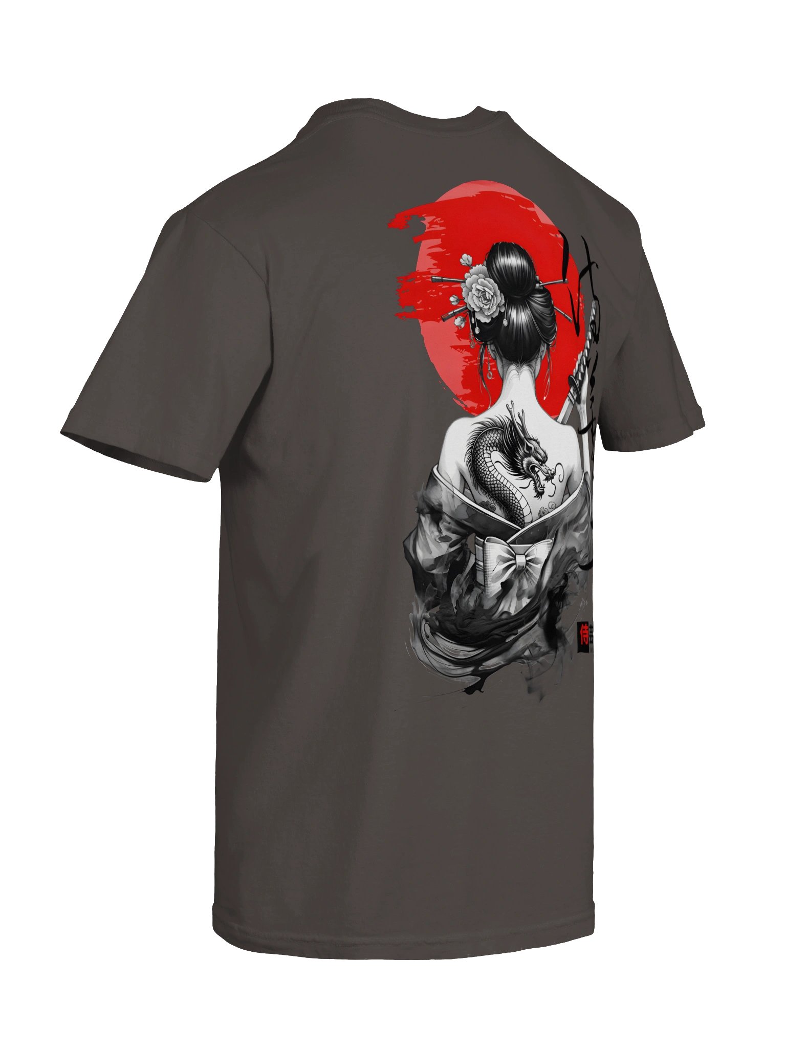 Japanese Geisha Dragon Tattoo Graphic Tee – Urban Streetwear Oversized T-Shirt product image (4)