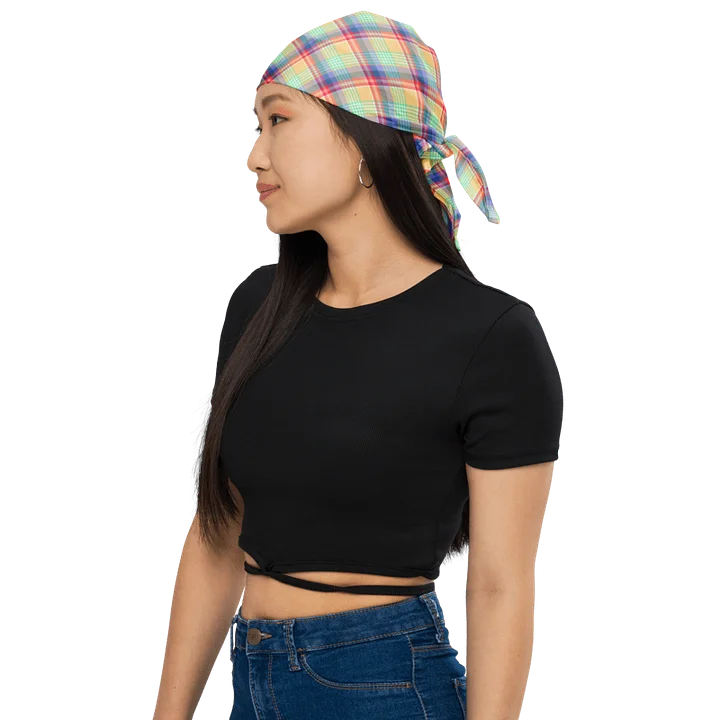 Bright Pastel Plaid Bandana product image (1)