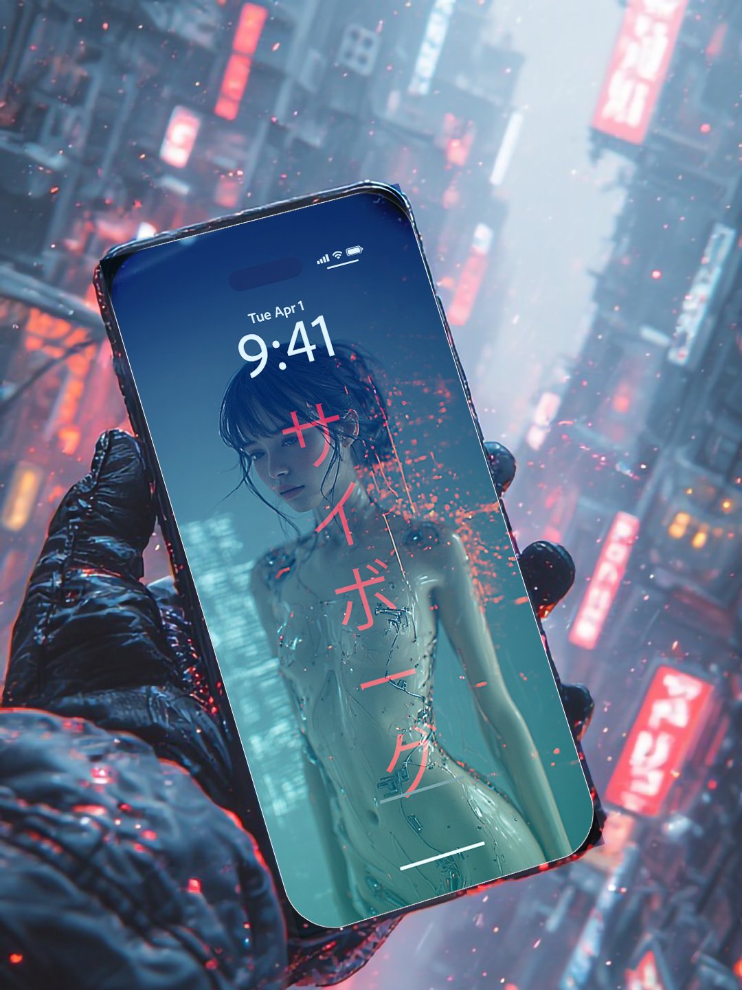 CYBORG_2096 // Glitch & Neon Wallpaper Pack product image (6)