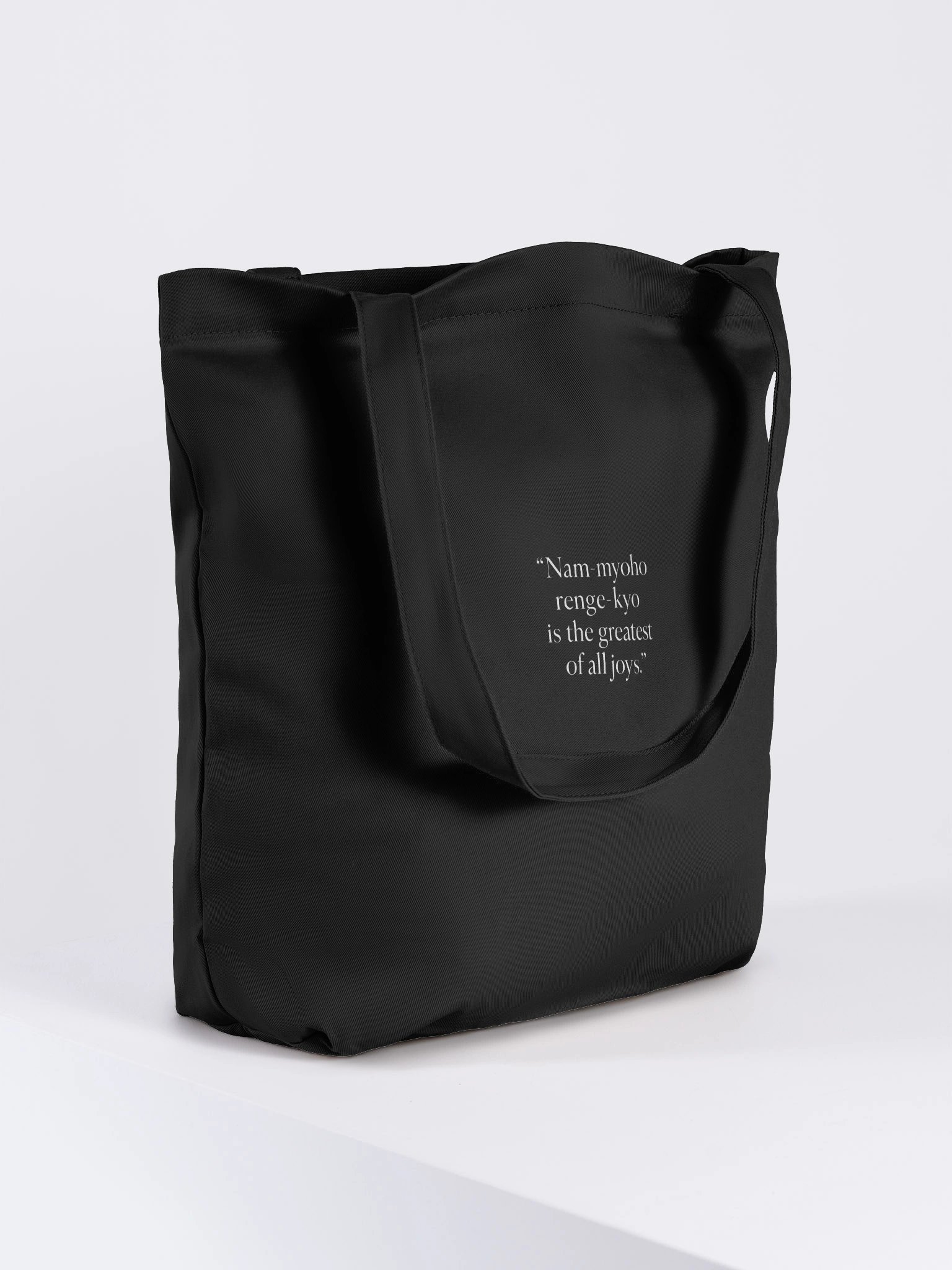 Nam-myoho-renge-kyo Tote Bag – “The Greatest of All Joys” | Nichiren Buddhism Quote | Daily Practice Carryall product image (4)
