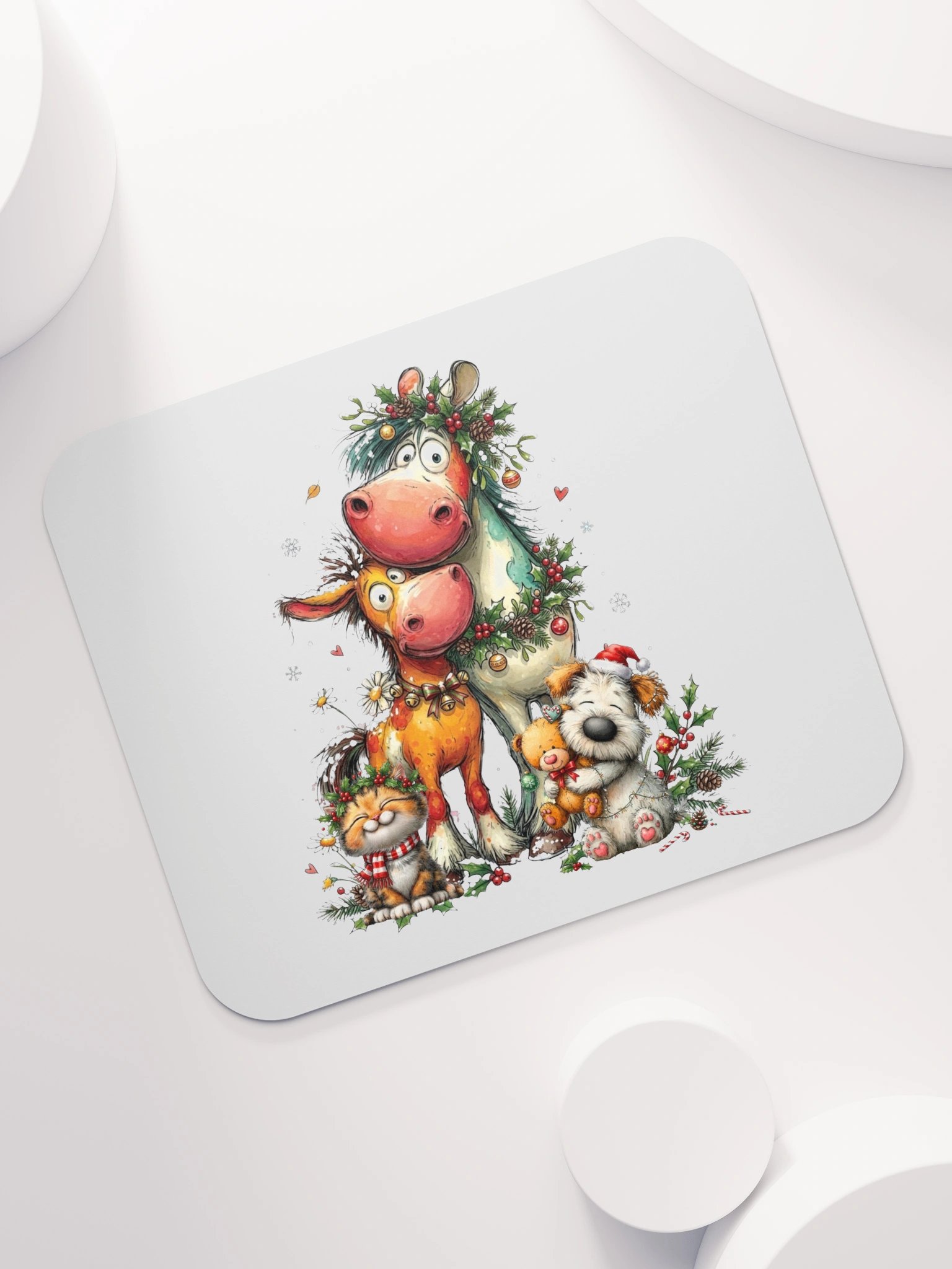 Whimsical Christmas Animals Mouse Pad product image (7)