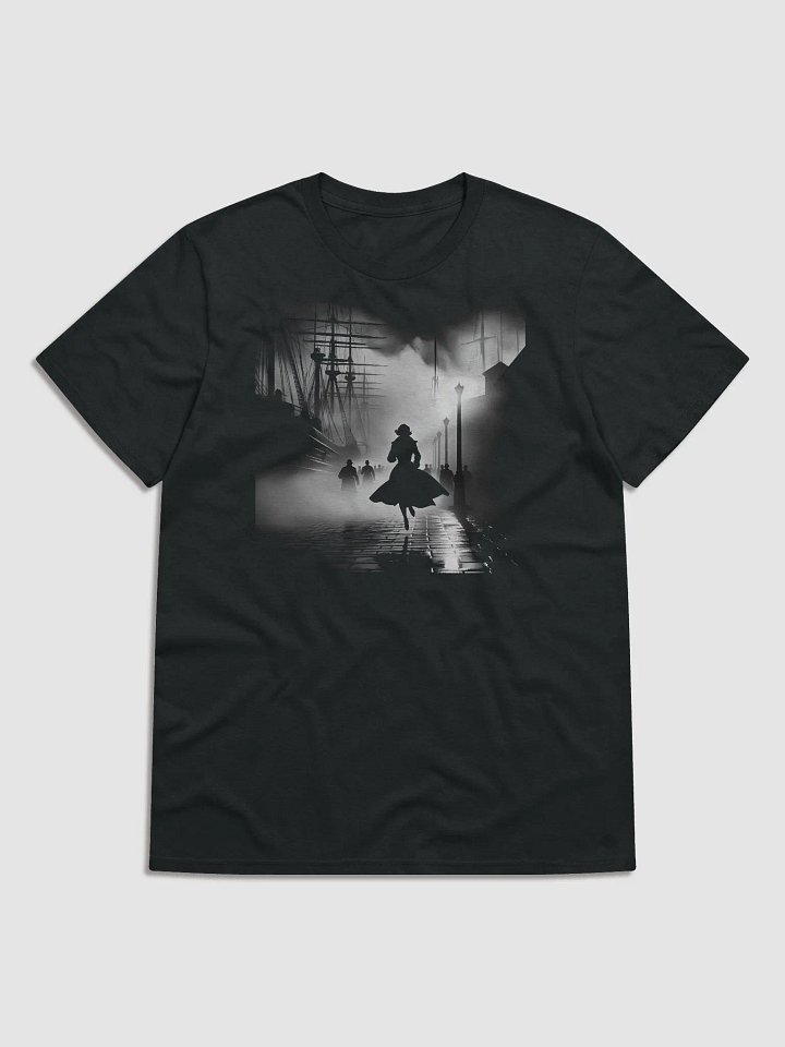 Noir Escape on the Misty Docks (Front Print Womens Tee) product image (1)