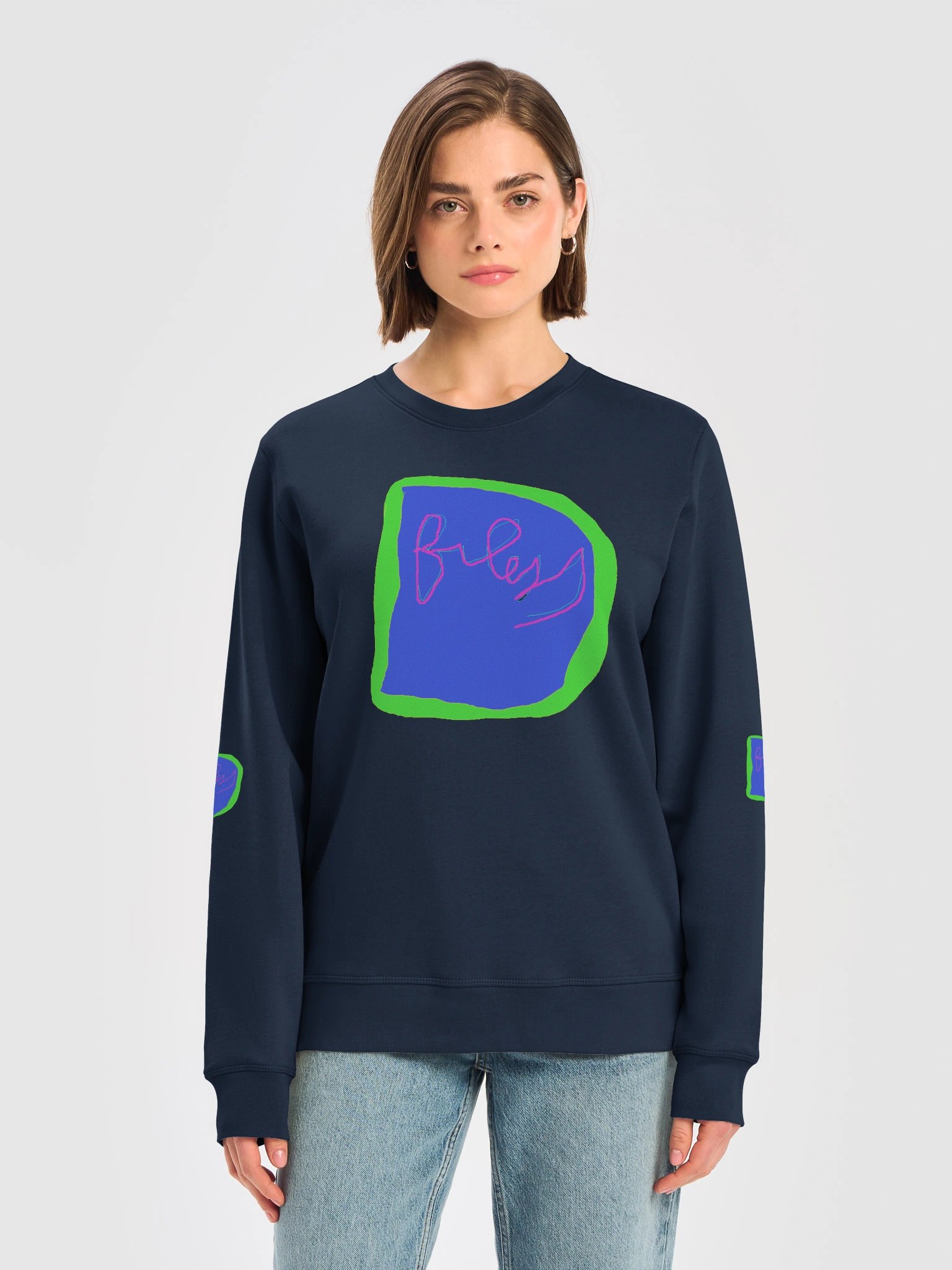 Abstract Blue Scribble Sweatshirt product image (5)