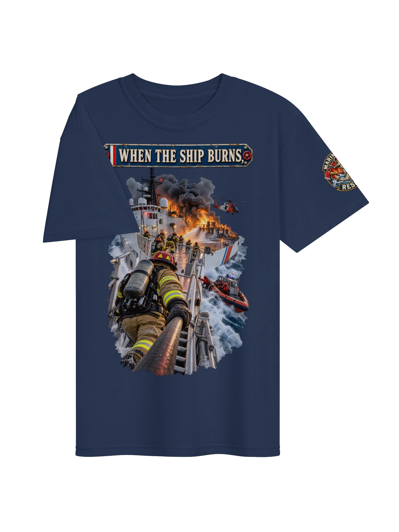 When the Ship Burns, Everyone Fights T-Shirt | FLAT OUT BROKEN™ product image (5)