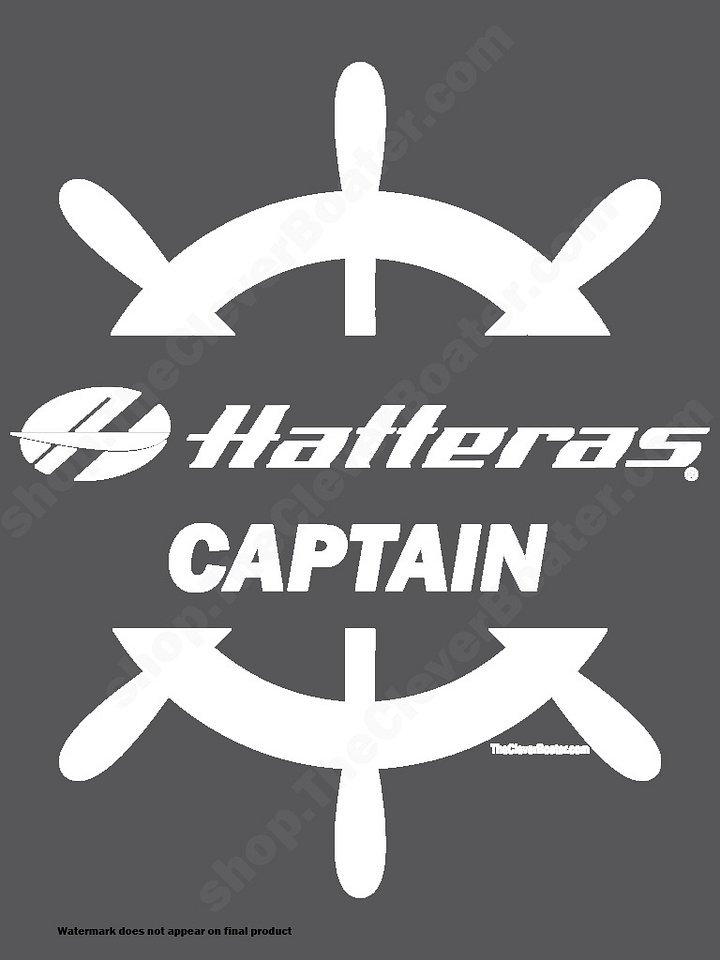 Hatteras Captain - T-Shirt - Dark Shirt w/White Logo product image (2)