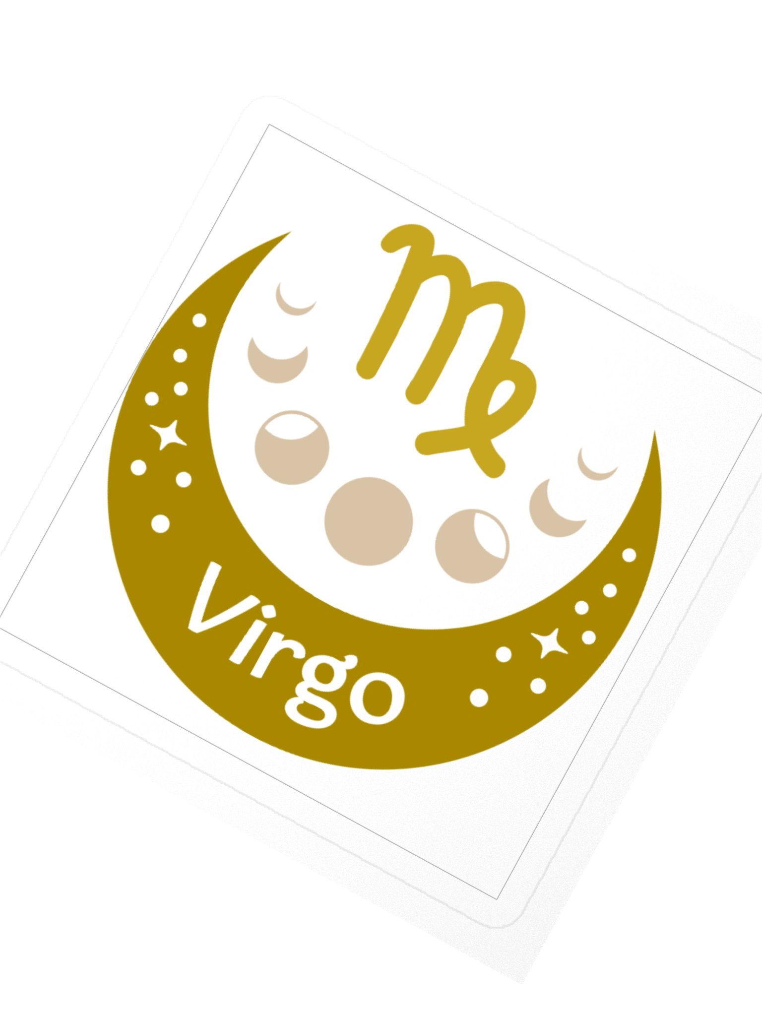 Virgo Zodiac Sticker — Ornate Crescent Moon Badge Design product image (2)