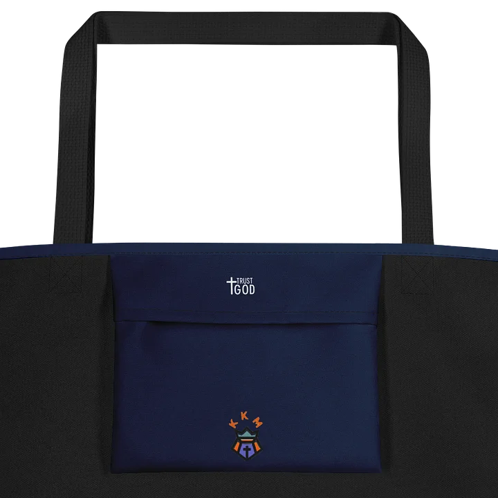 Trust God Tote Bag with Pocket - Blue product image (2)