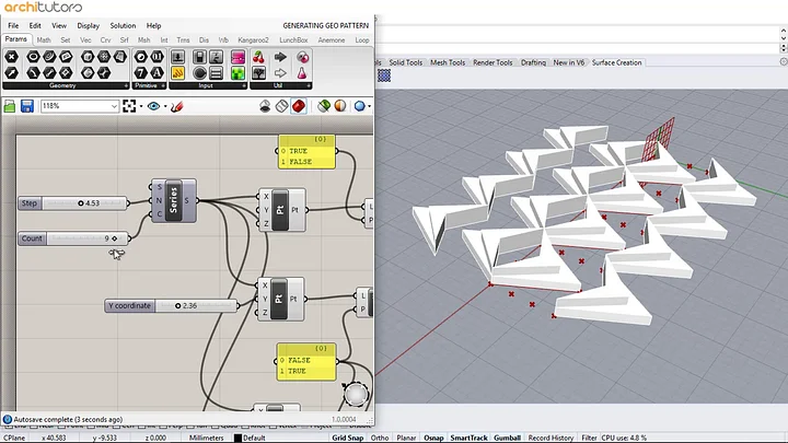 Parametric Geometrical pattern Design Grasshopper Rhino Files Download product image (2)