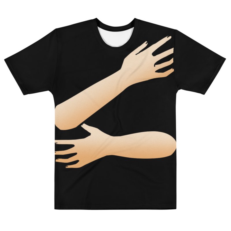 Back Hug T-Shirt (black shirt / White skin tone) product image (1)