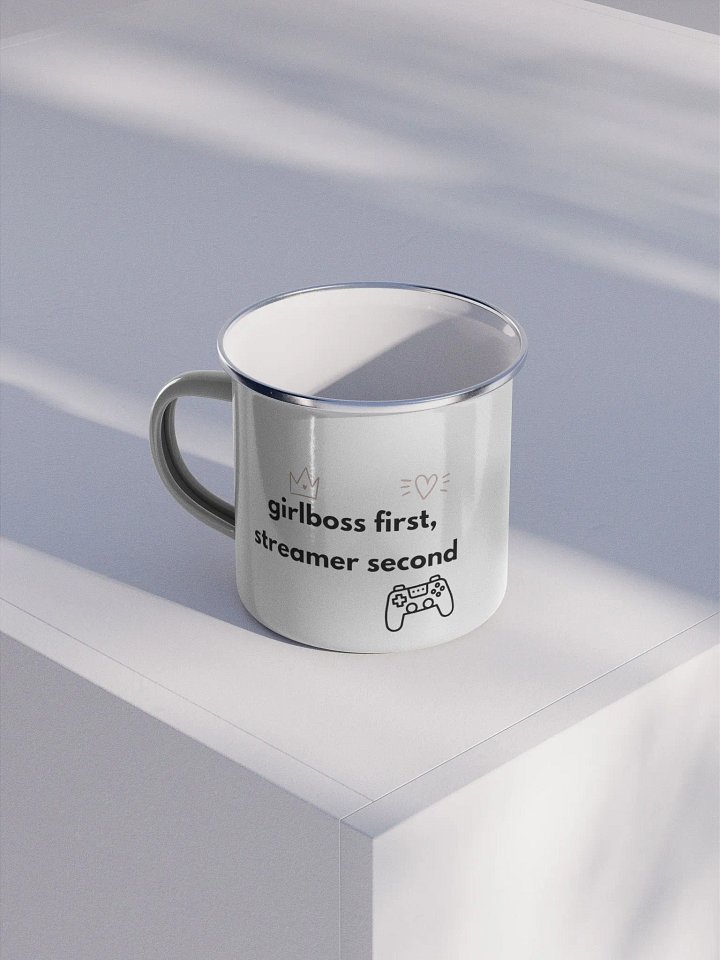 Girlboss First, Streamer Second Enamel Mug product image (2)