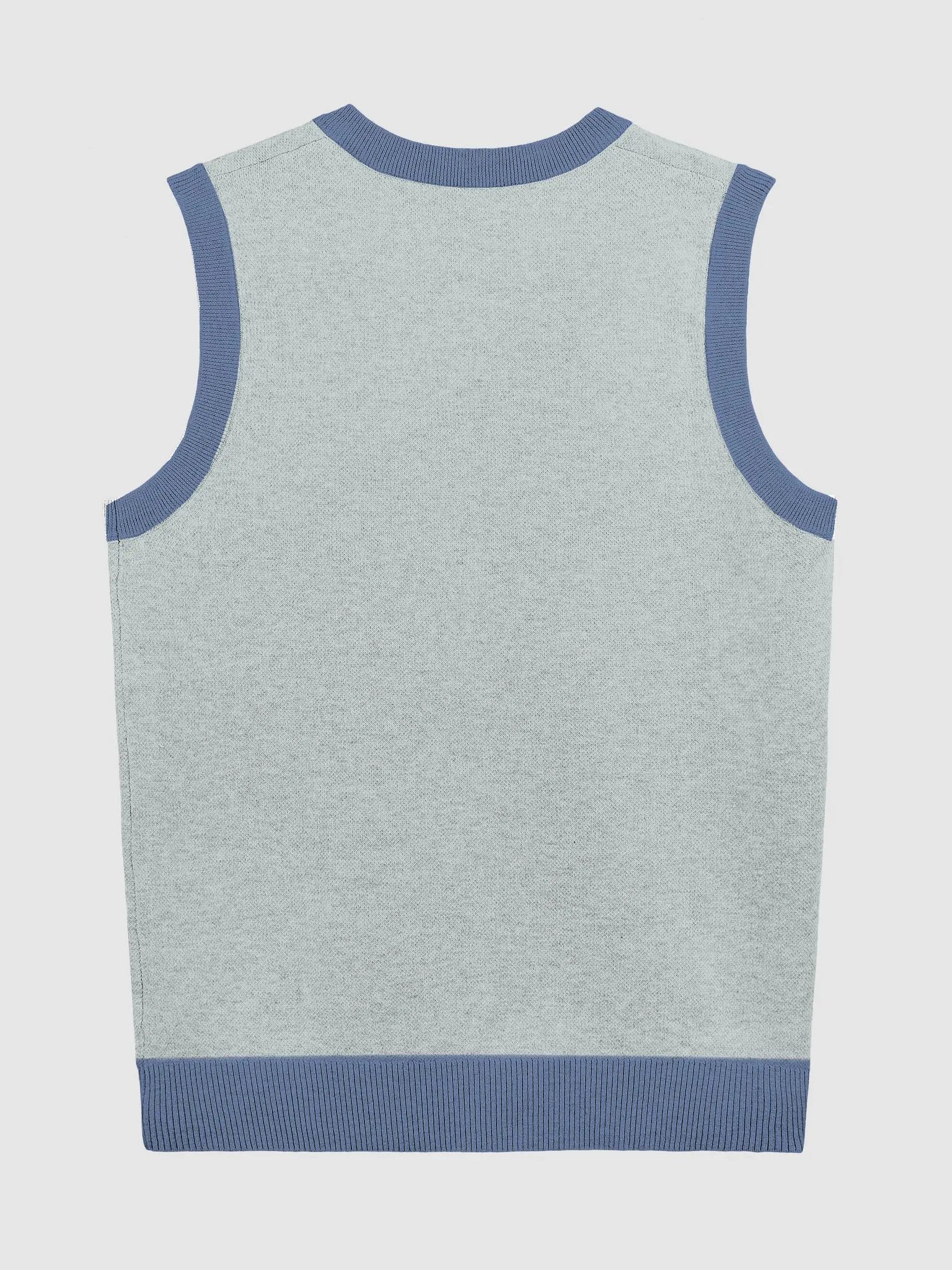 PLEASE DON'T MAKE ME TALK (duotone blue) knitwear vest product image (6)
