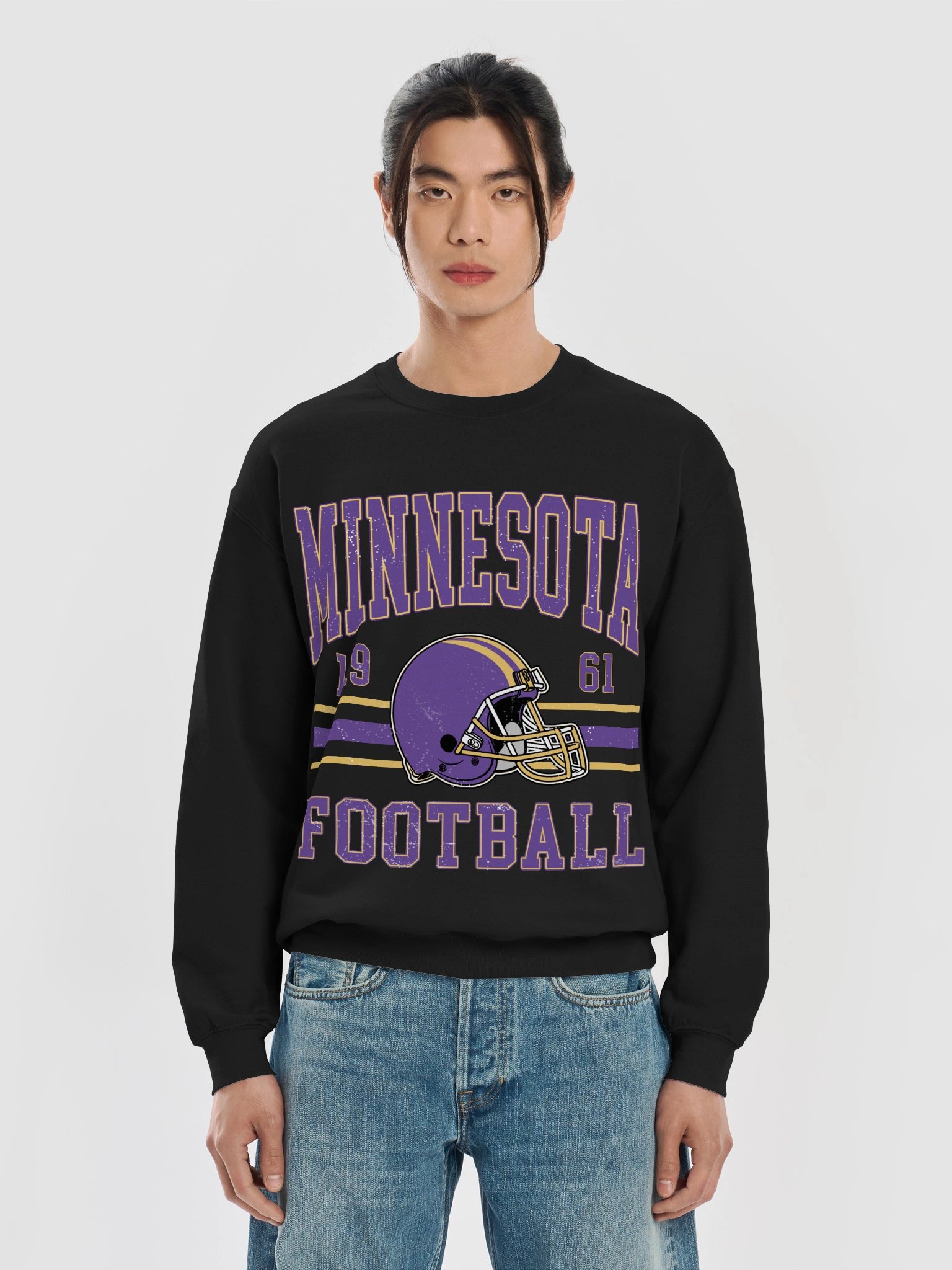 Minnesota Football Black Gildan Classic Crewneck Sweatshirt product image (5)