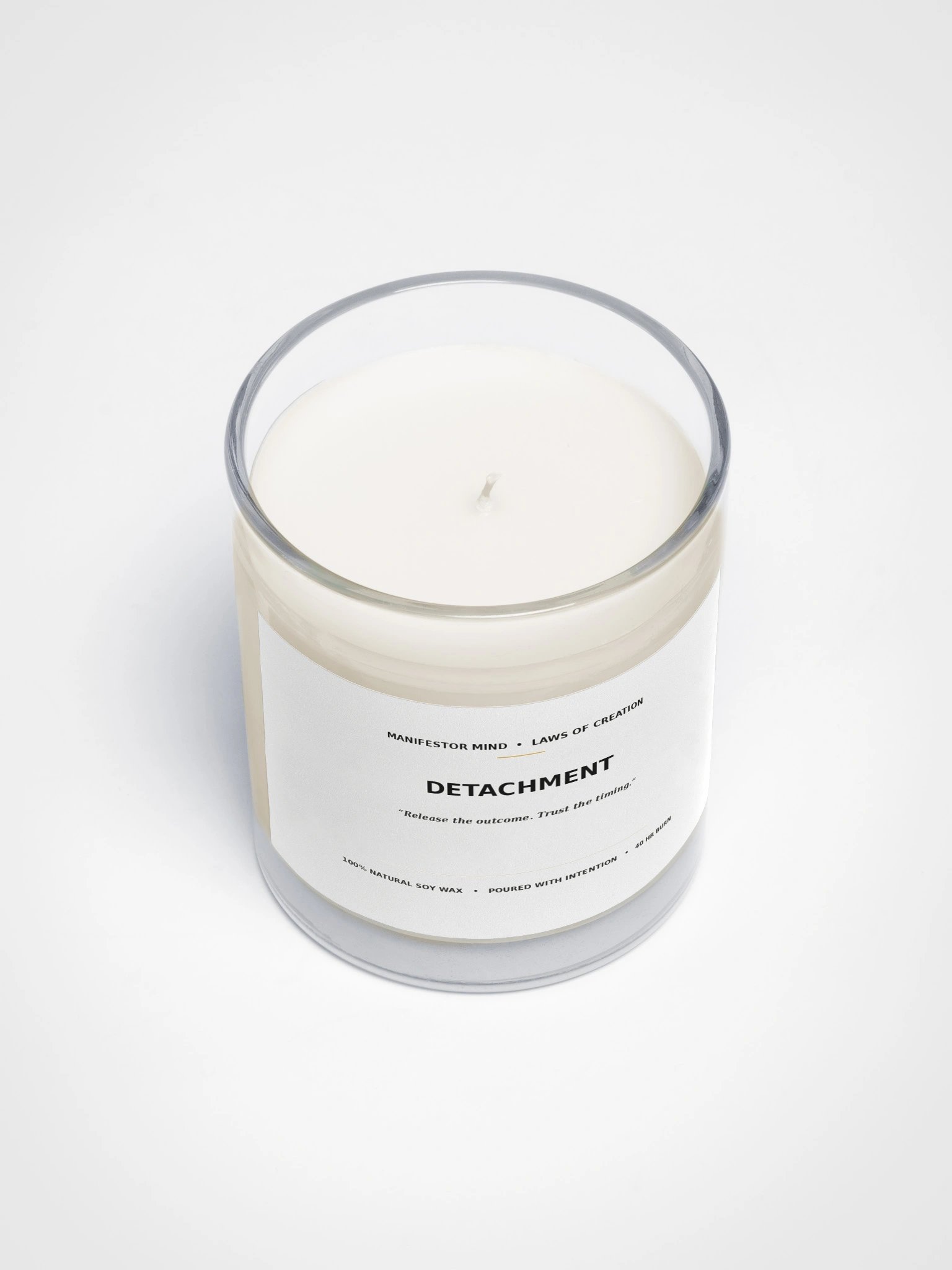 Detachment Candle - Unscented Surrender & Mindset Manifestation Soy Candle product image (3)