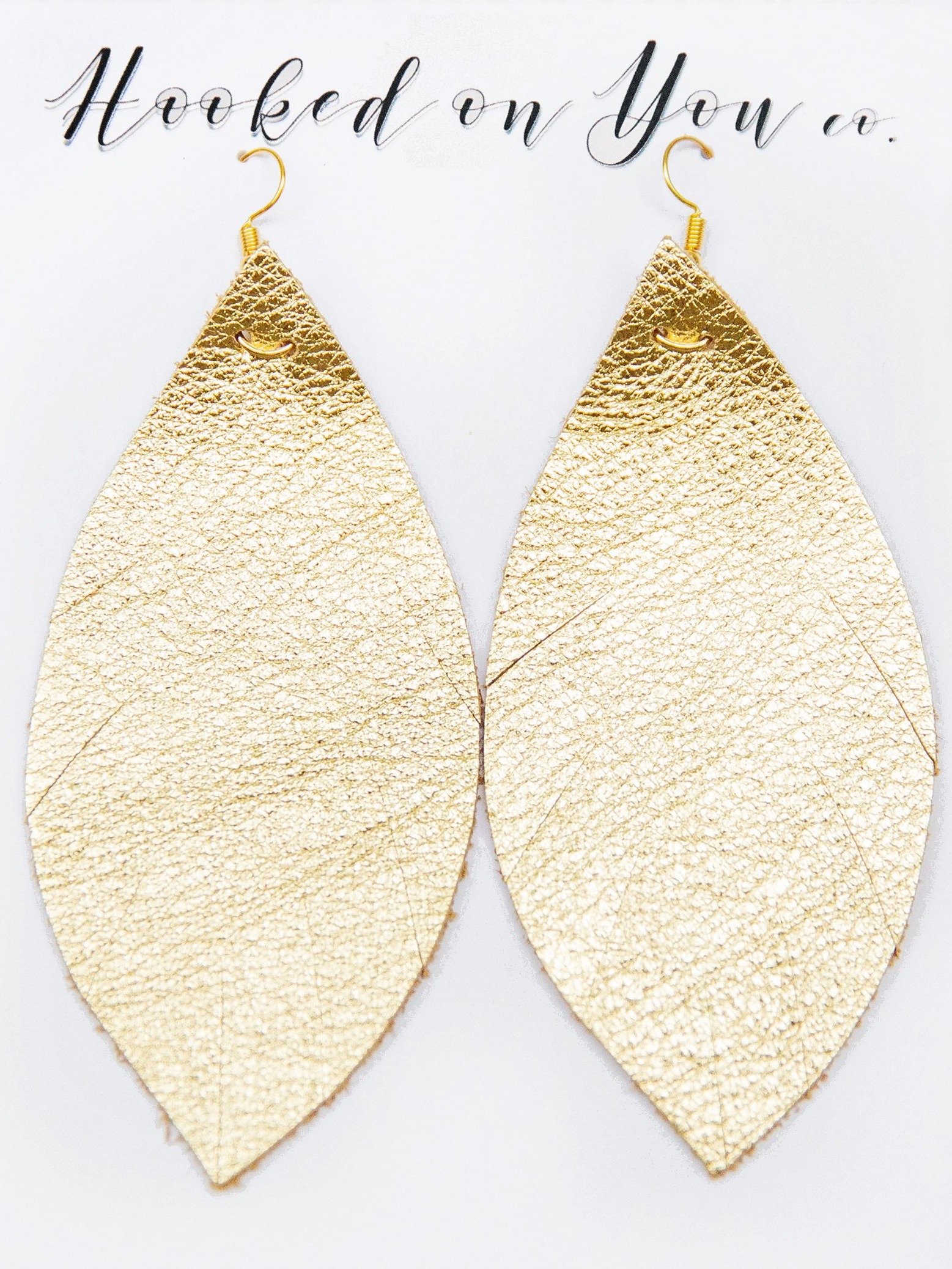 Gold Showstopper Leather Earrings product image (3)