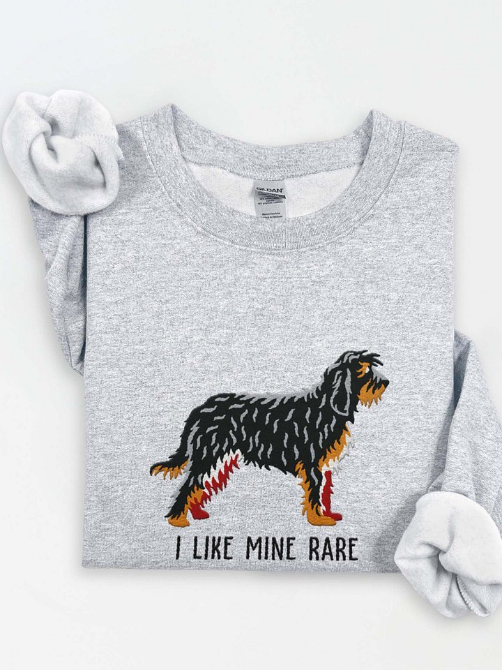 I Like Mine Rare Sweatshirt (Embroidered) of an Otterhound(Black & Tan) product image (1)