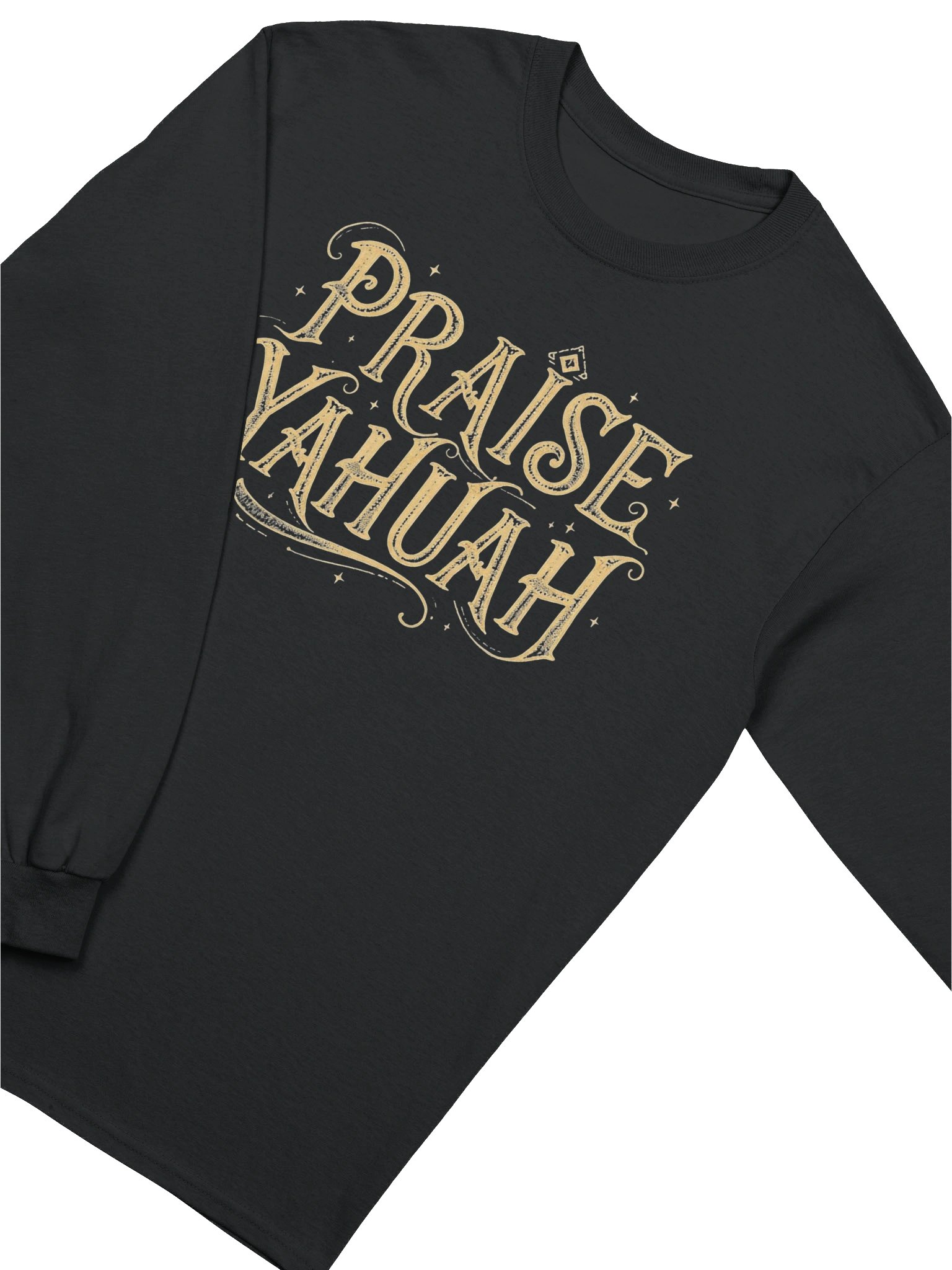 PRAISE YAHUAH Graphic Art Long Sleeve Shirt | Artistic Hebrew Faith Apparel product image (3)