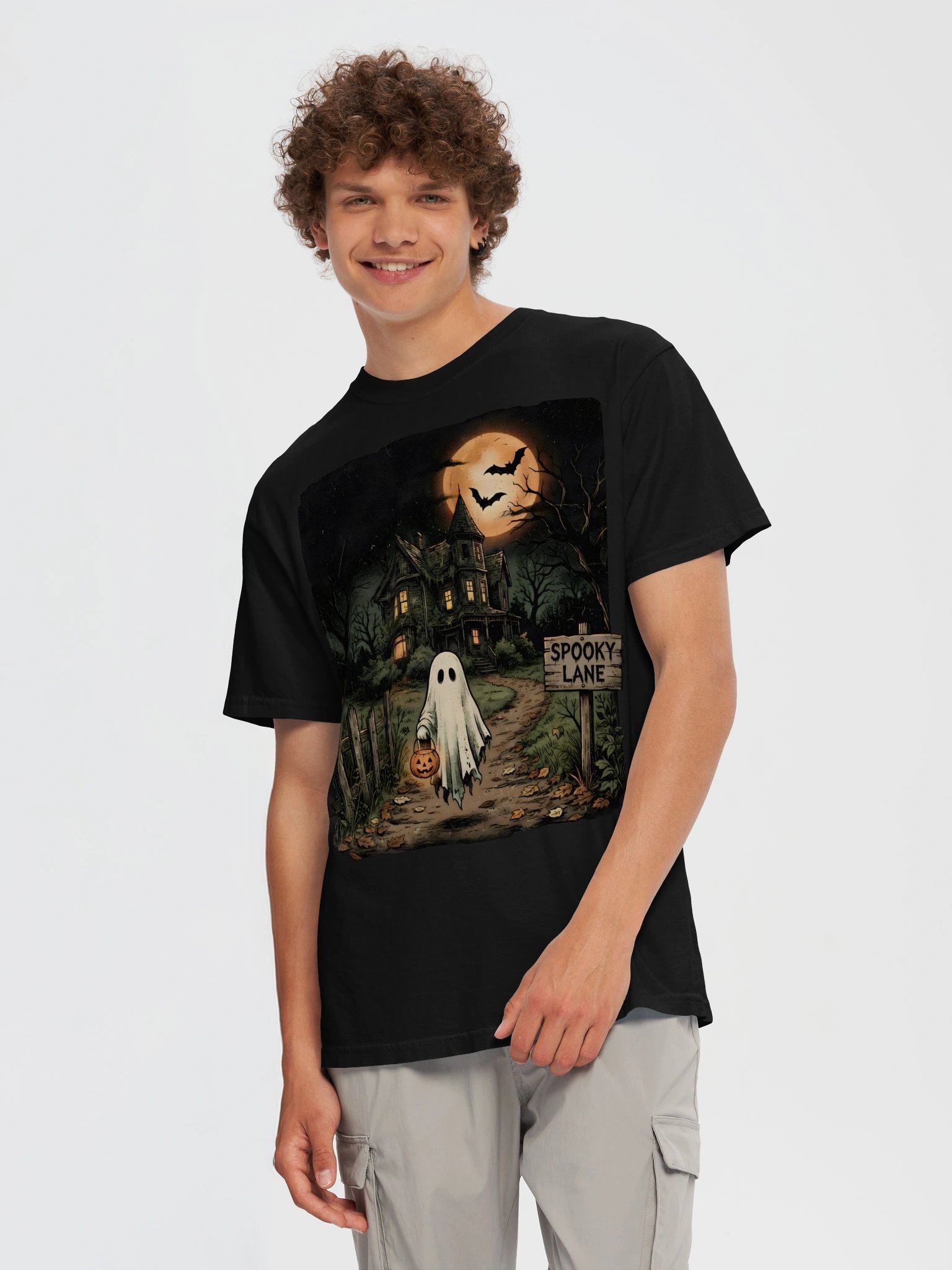 Spooky Lane – Haunted House Halloween T-Shirt product image (2)