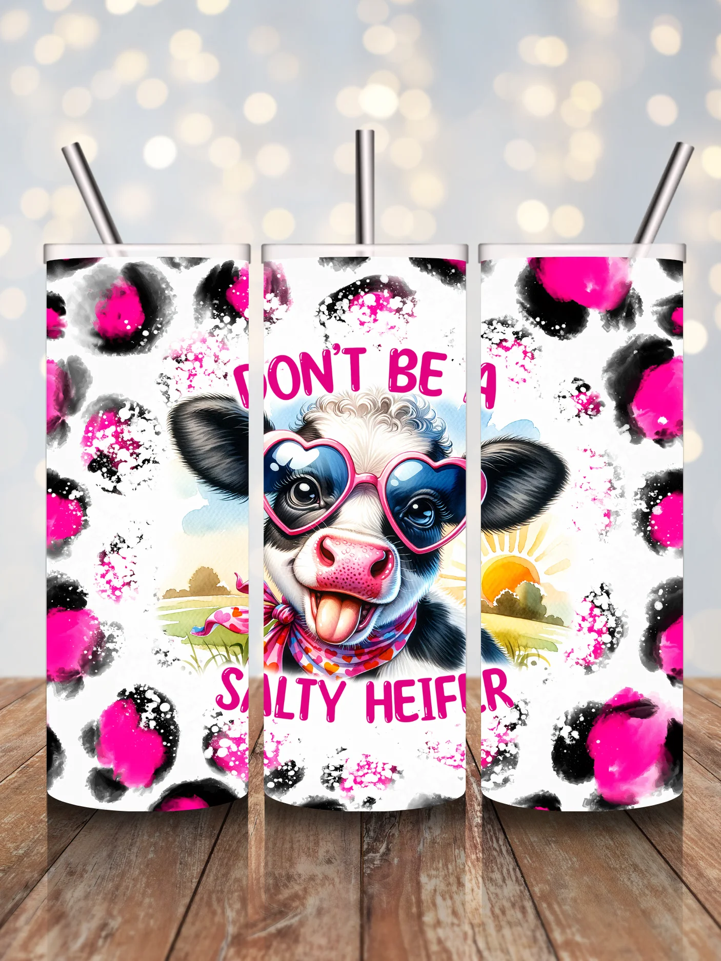Don't Be A Salty Heifer 20 Ounce Stainless Steel Tumbler product image (1)