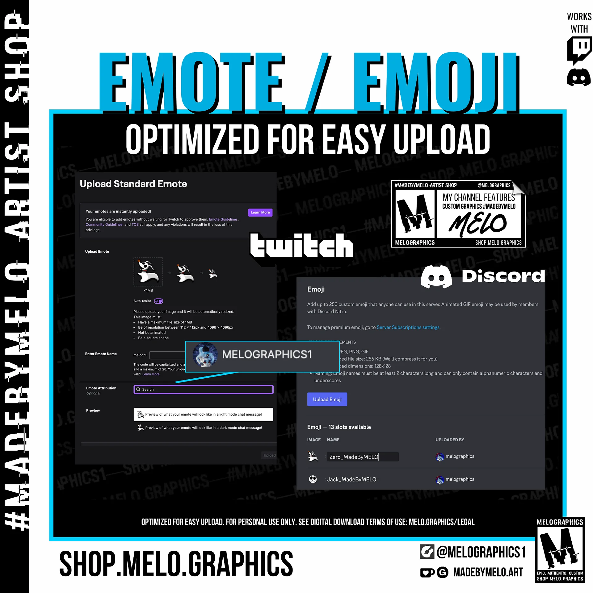 Holiday - Twitch/Discord Animated Emotes, Emojis, Sticker 2pk | #MadeByMELO product image (8)